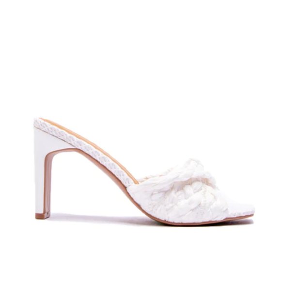 !! NEW !! Raffia Mule Heels in Pink - Picture 8 of 9